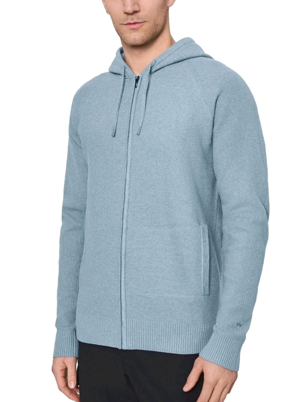 New! Modern Ambition Men's Full Zip Hooded Sweater Size Medium - Light Blue Nwt!